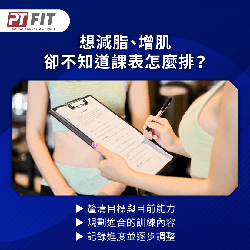 減脂增肌課表怎麼排?依目標與能力規劃訓練,記錄進度逐步調整 訓練目標與課表規劃-健身新手需要教練嗎
