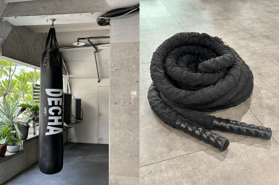 除了透過一般的常見的跑步機器材外,拳擊沙包與戰繩也是可以進行良好有氧訓練的器材 台中二手健身器材-台中二手拳擊沙包-台中二手戰繩